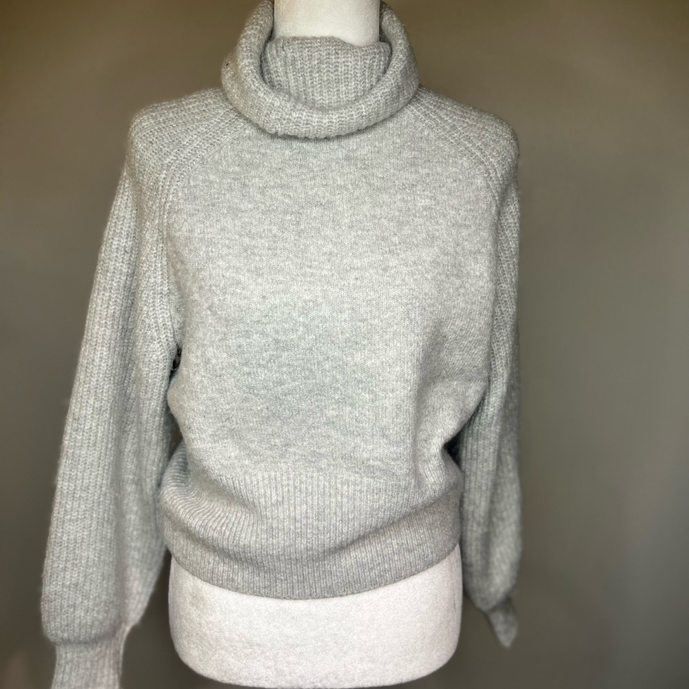 Elodie Light Gray Turtleneck Sweater